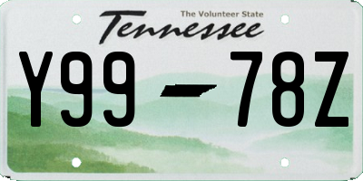 TN license plate Y9978Z