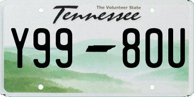TN license plate Y9980U