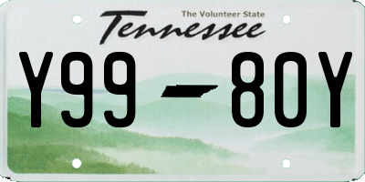TN license plate Y9980Y