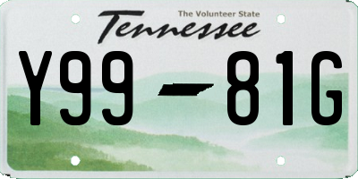 TN license plate Y9981G