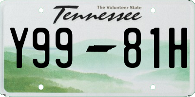 TN license plate Y9981H