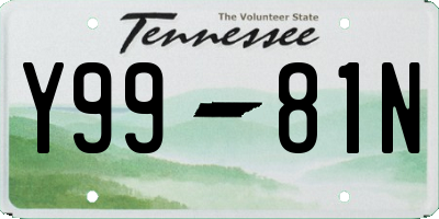 TN license plate Y9981N