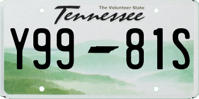 TN license plate Y9981S