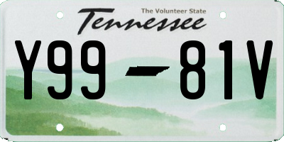 TN license plate Y9981V