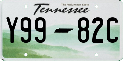 TN license plate Y9982C