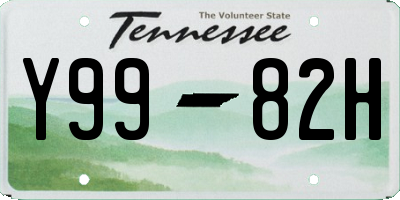 TN license plate Y9982H