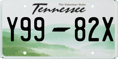 TN license plate Y9982X