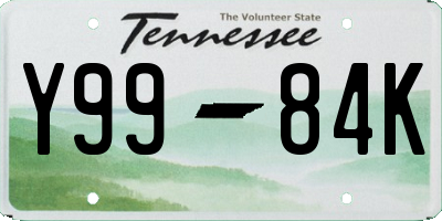 TN license plate Y9984K