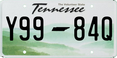 TN license plate Y9984Q