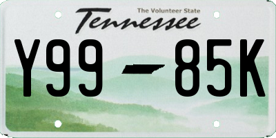 TN license plate Y9985K