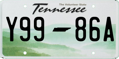 TN license plate Y9986A