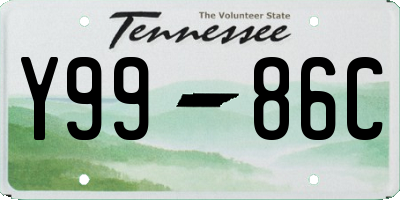 TN license plate Y9986C