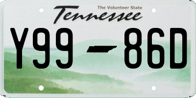 TN license plate Y9986D