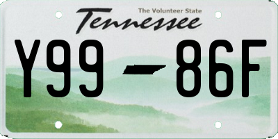 TN license plate Y9986F