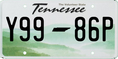 TN license plate Y9986P