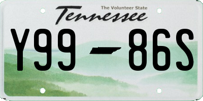 TN license plate Y9986S
