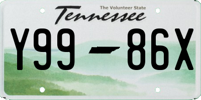 TN license plate Y9986X