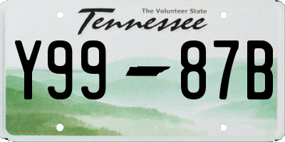 TN license plate Y9987B