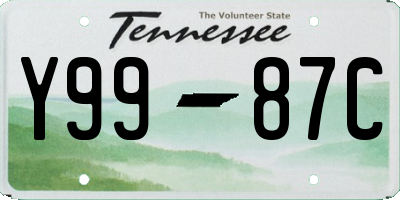 TN license plate Y9987C