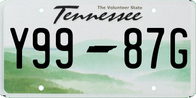 TN license plate Y9987G