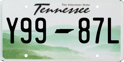 TN license plate Y9987L