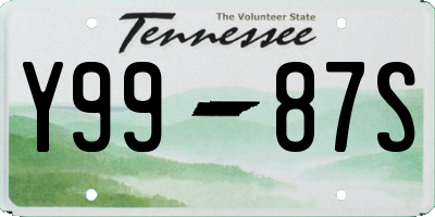 TN license plate Y9987S