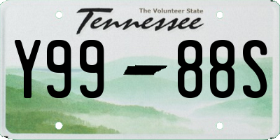 TN license plate Y9988S