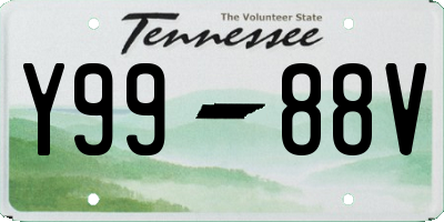 TN license plate Y9988V