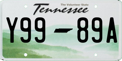 TN license plate Y9989A
