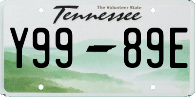 TN license plate Y9989E