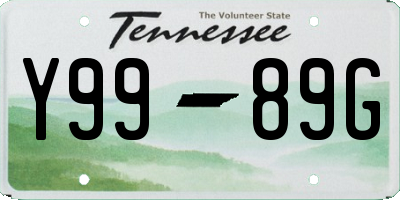 TN license plate Y9989G