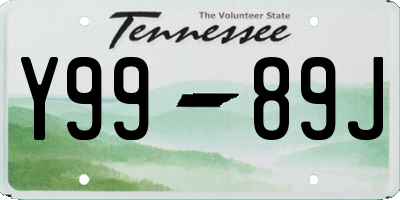 TN license plate Y9989J