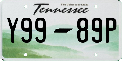 TN license plate Y9989P
