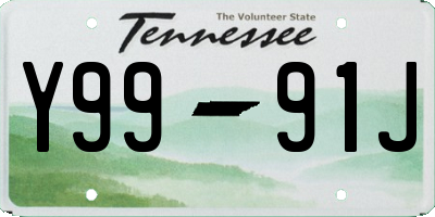 TN license plate Y9991J
