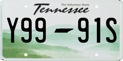 TN license plate Y9991S