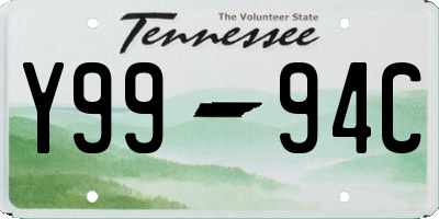TN license plate Y9994C