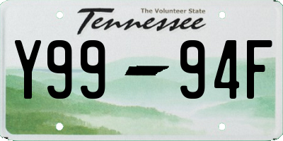 TN license plate Y9994F