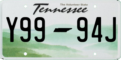 TN license plate Y9994J