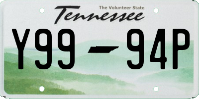 TN license plate Y9994P
