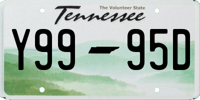 TN license plate Y9995D