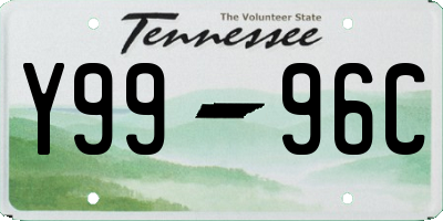 TN license plate Y9996C