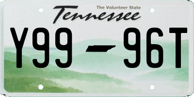 TN license plate Y9996T