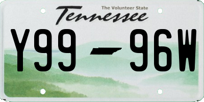 TN license plate Y9996W