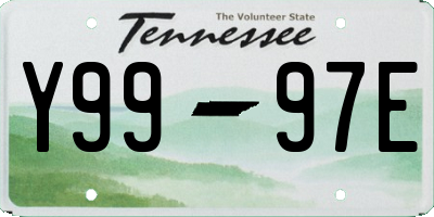 TN license plate Y9997E