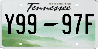 TN license plate Y9997F