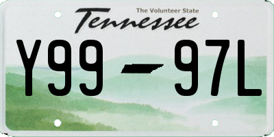 TN license plate Y9997L