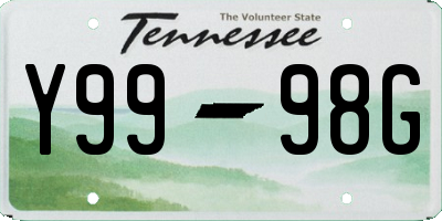 TN license plate Y9998G