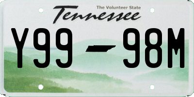 TN license plate Y9998M
