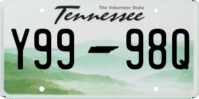 TN license plate Y9998Q