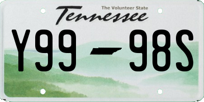 TN license plate Y9998S
